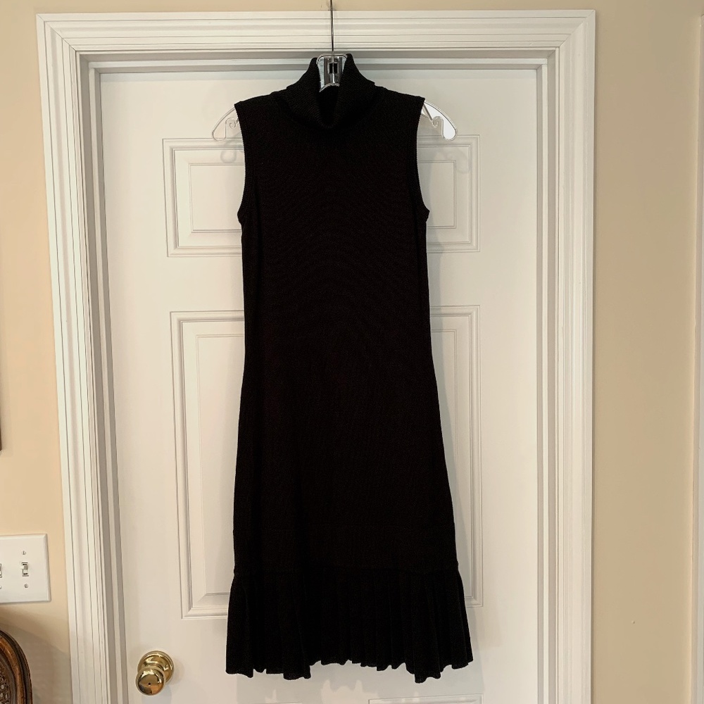 CALVIN KLEIN BLACK SLEEVELESS COWL NECK SWEATER DRESS SIZE XS